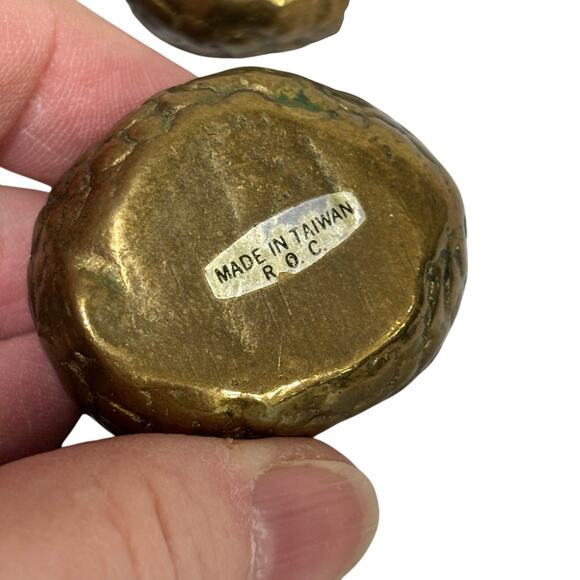 Vintage brass figures quail bird figurines paperweights miniature made in Taiwan - Picture 8 of 9